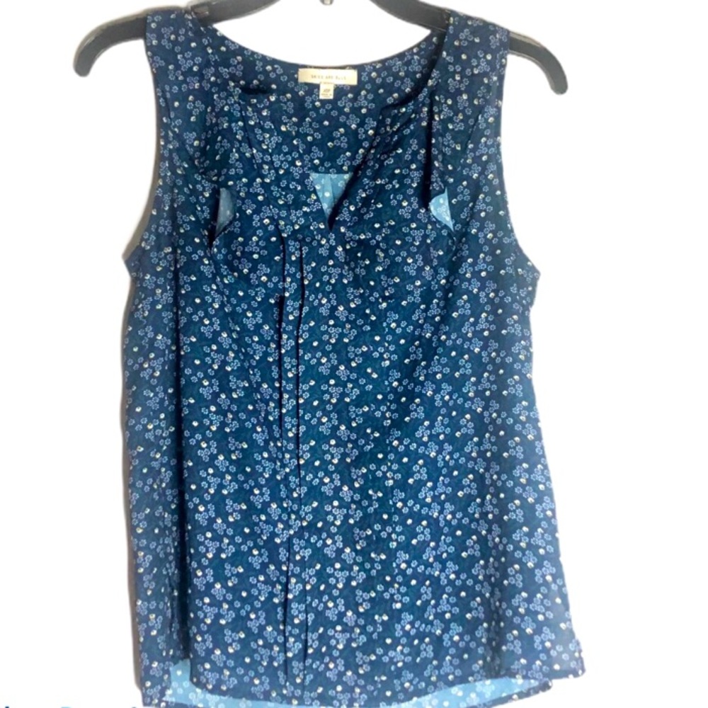 Skies Are Blue floral sleeveless blouse size XSP